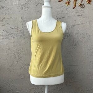 Easy Spirit Tank Top Women's Sleeveless Knit Top Casual Summer Yellow‎ Green